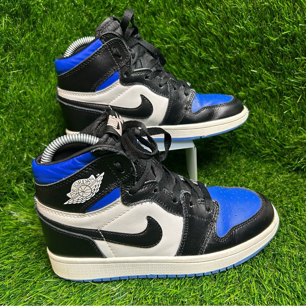 Air Jordan 1 Retro High OG Royal Toe 555088-041 Mens 5.5 Black White Blue